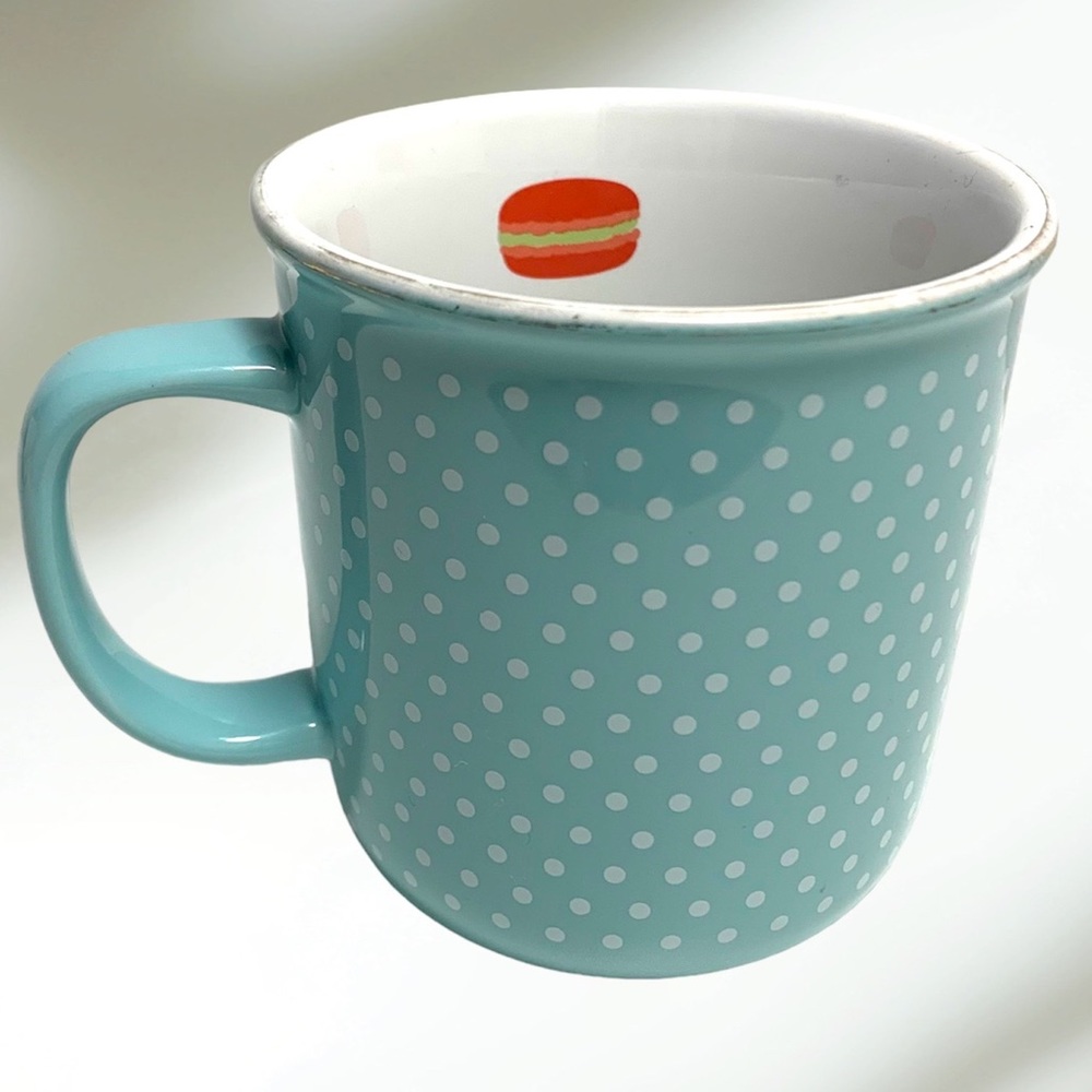 David’s tea blue mug macarons coffee cup macaroons